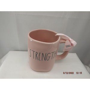 NEW Rae Dunn Double Sided Susan G Komen Pink Cancer STRENGTH Mug